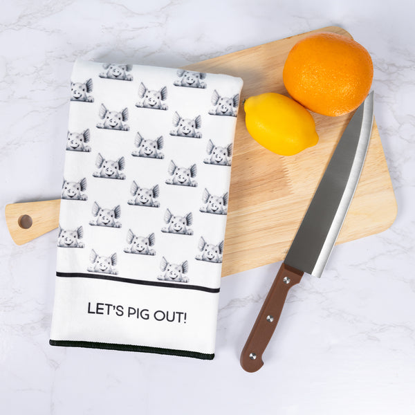 Pavilion Gift Company Pig Out Cotton Blend Tea Towel