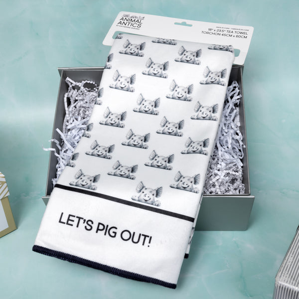 Pavilion Gift Company Pig Out Cotton Blend Tea Towel