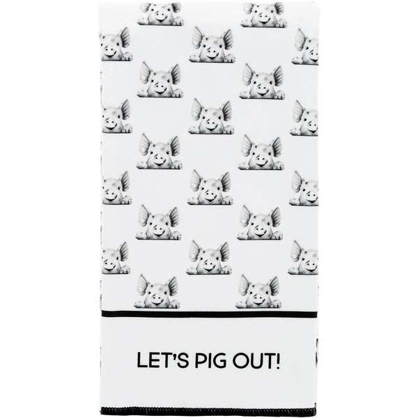 pavilion gift company Pig Out Cotton Blend Tea Towel