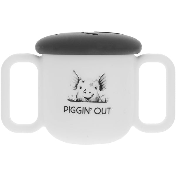 pavilion gift company Piggin' Out Silicone Snack Bowl with Lid