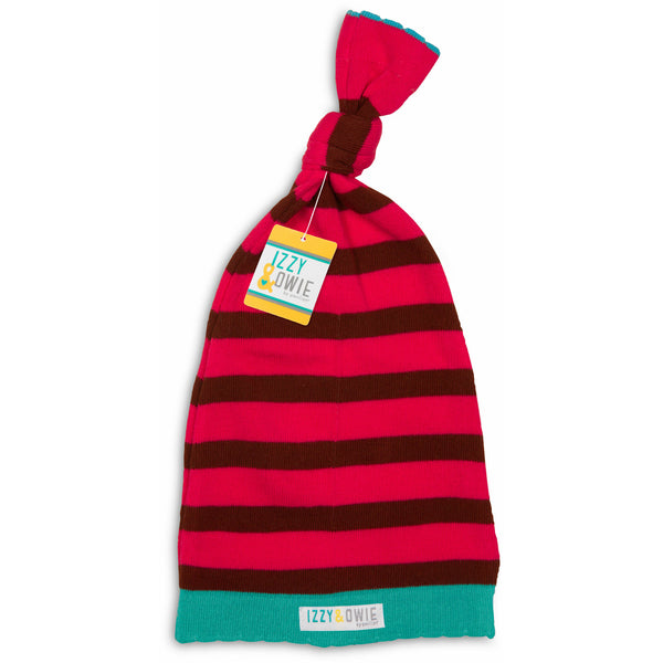 Pavilion Gift Company Pink And Brown Stripe 0-12 Month Baby Hat