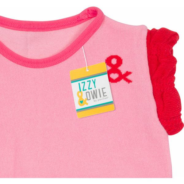 Pavilion Gift Company Pink And Coral 6-12 Months Ruffle T-Shirt