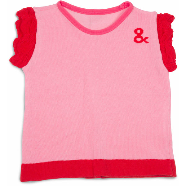 pavilion gift company Pink and Coral 6-12 Months Ruffle T-Shirt