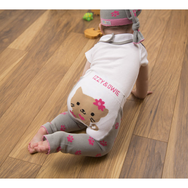 Pavilion Gift Company Pink And Gray Paws 0-12 Month Baby Hat