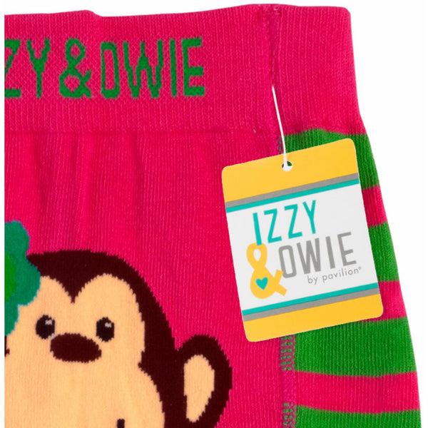 Pavilion Gift Company Pink And Green Monkey 12-24 Month Baby Leggings
