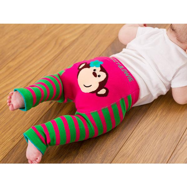Pavilion Gift Company Pink And Green Monkey 12-24 Month Baby Leggings