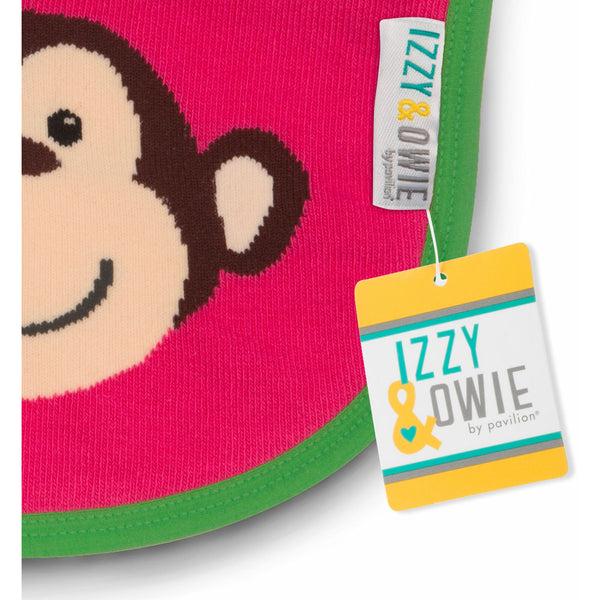Pavilion Gift Company Pink And Green Monkey Baby Bib