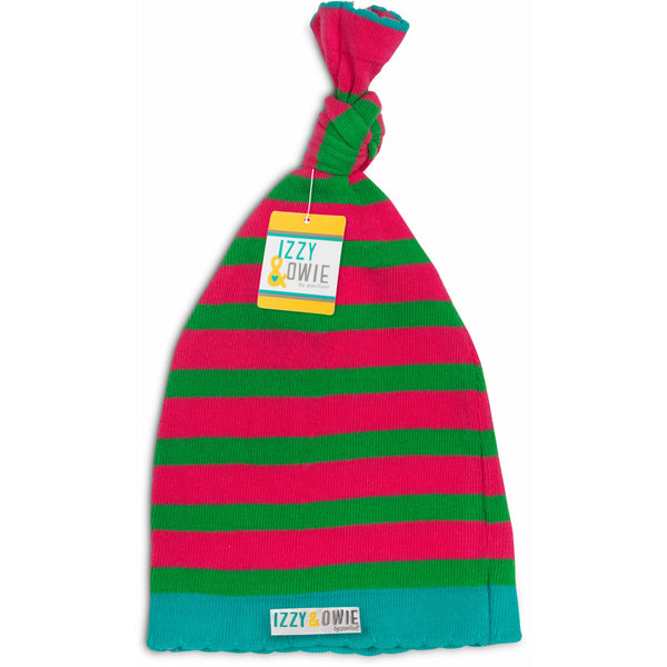 Pavilion Gift Company Pink And Green Stripe One Size Fits All Baby Hat