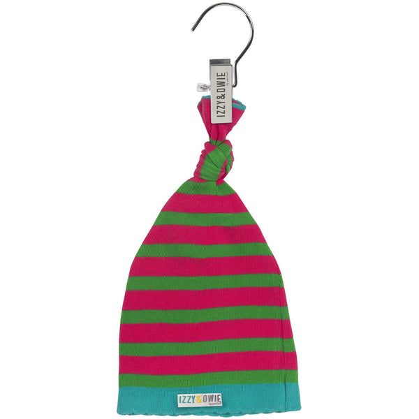 Pavilion Gift Company Pink And Green Stripe One Size Fits All Baby Hat