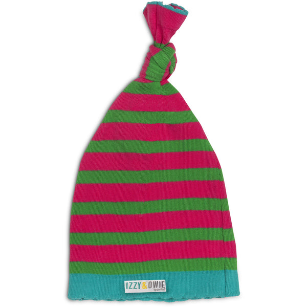 pavilion gift company Pink and Green Stripe One Size Fits All Baby Hat