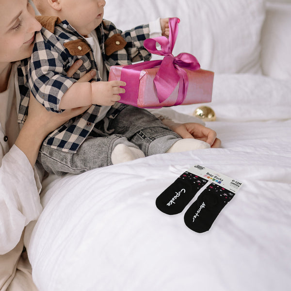 Pavilion Gift Company Pink Cupcake Monster 0-12 Month Non-slip Baby Socks