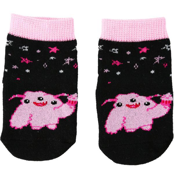 pavilion gift company Pink Cupcake Monster 0-12 Month Non-slip Baby Socks