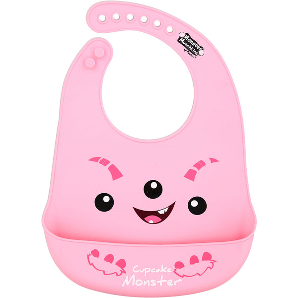 pavilion gift company Pink Cupcake Monster 12" Silicone Catch All Bib