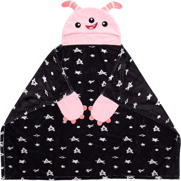 pavilion gift company Pink Cupcake Monster 30" x 40" Coral Fleece Hooded Blanket