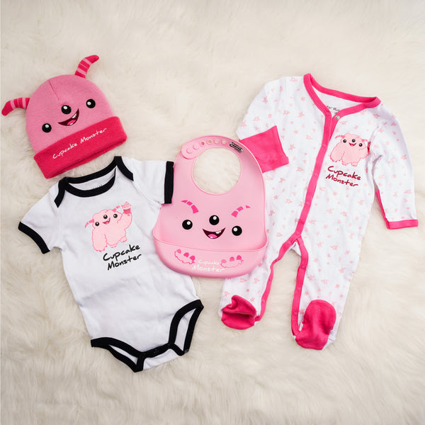 Pavilion Gift Company Pink Cupcake Monster 6-12 Months Bodysuit