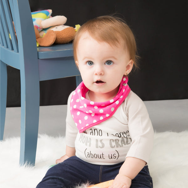 Pavilion Gift Company Pink Feed Me Reversible Handkerchief Bib