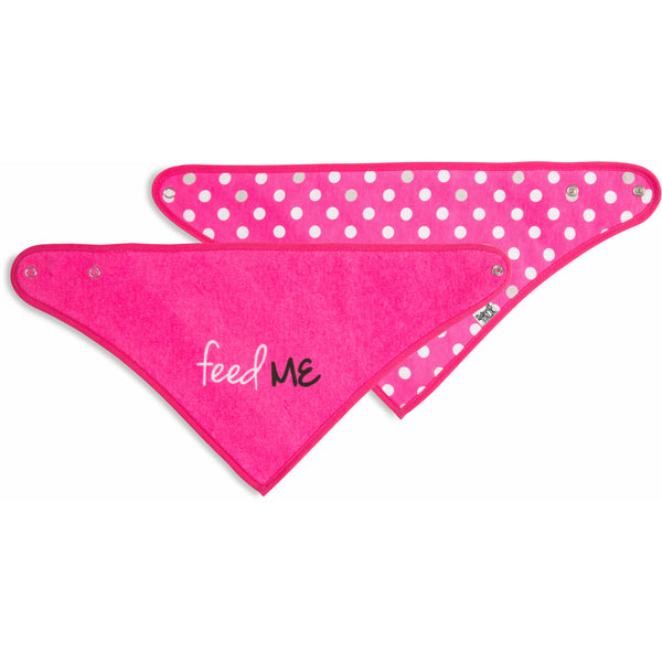 pavilion gift company Pink Feed Me Reversible Handkerchief bib