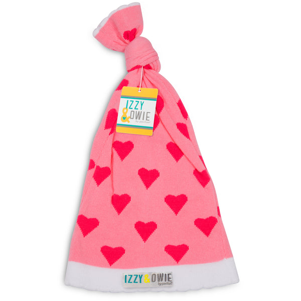 Pavilion Gift Company Pink Heart One Size Fits All Baby Hat