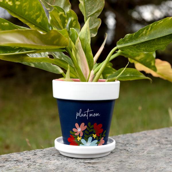 Pavilion Gift Company Plant Mom 4" Planter With Tray