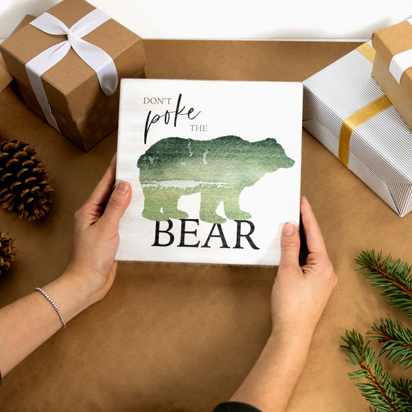 Pavilion Gift Company Poke The Bear 8" X 8" MDF Plaque