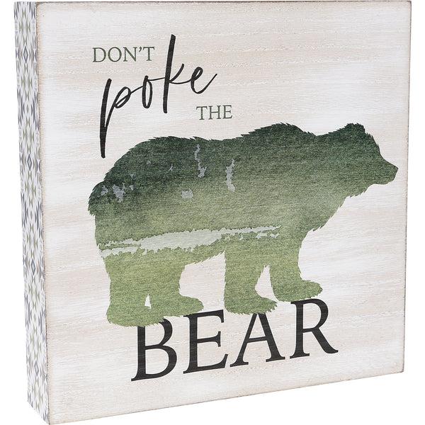 pavilion gift company Poke The Bear 8" x 8" MDF Plaque