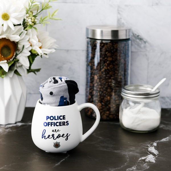 Pavilion Gift Company Police 15.5 Oz Mug And Sock Set