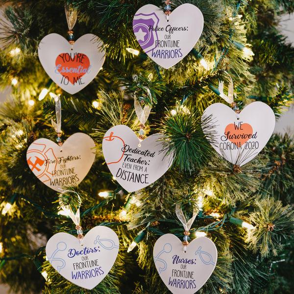 Pavilion Gift Company Police Officers 3.5" Heart-Shaped Ornament