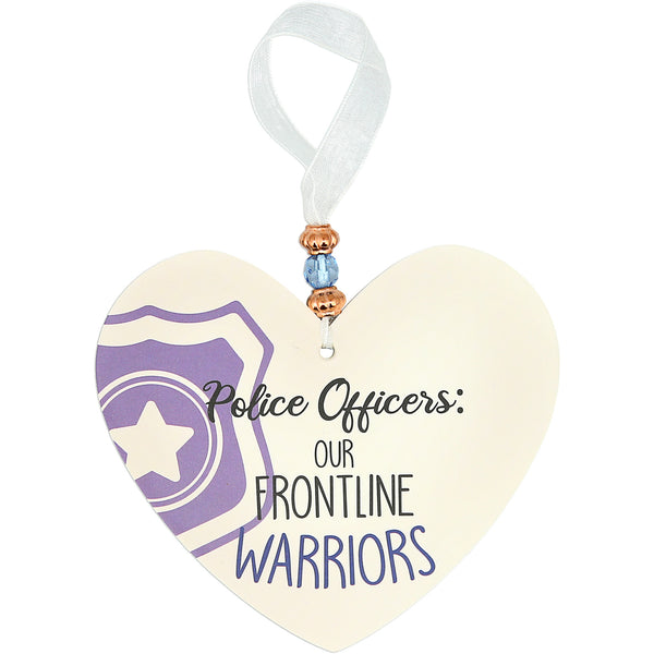 pavilion gift company Police Officers 3.5" Heart-Shaped Ornament