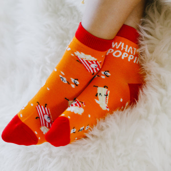 Pavilion Gift Company Popcorn S/M Youth Cotton Blend Crew Socks