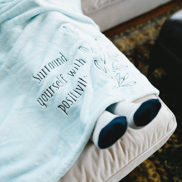 Pavilion Gift Company Positivity 50" X 60" Travel Blanket With Carry Case