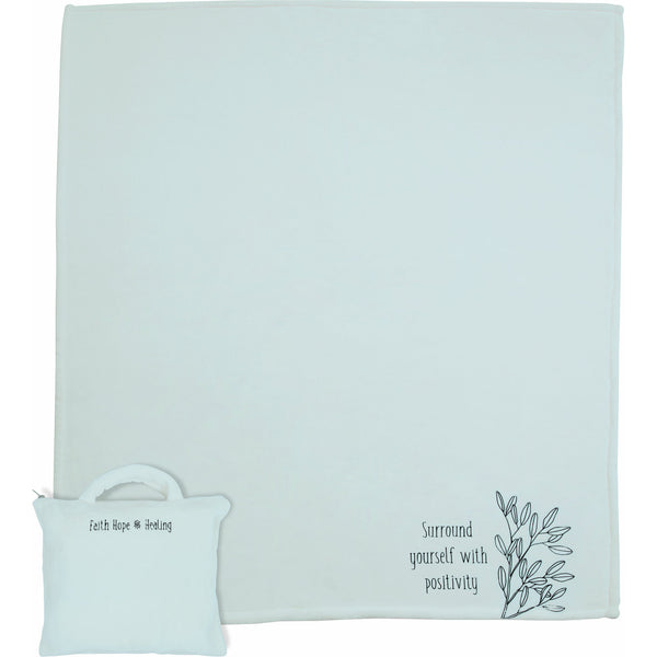 pavilion gift company Positivity 50" x 60" Travel Blanket with Carry Case