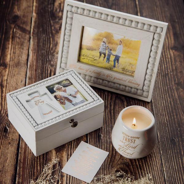 Pavilion Gift Company Pray 6.5" X 5" Prayer Box With Photo Frame (Holds 2.25" X 3.25" Photo)