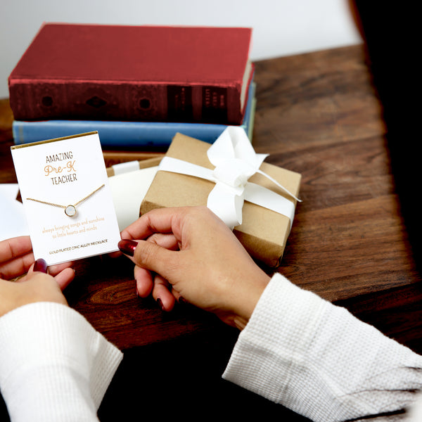 Pavilion Gift Company Pre-K White Opal 16"-17.5" Gold Plated Necklace