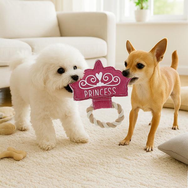 Pavilion Gift Company Princess 8.25" Canvas Dog Toy On Rope