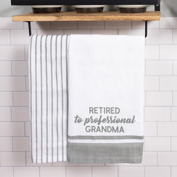 Pavilion Gift Company Professional Grandma Tea Towel Gift Set (2 - 20" X 28")