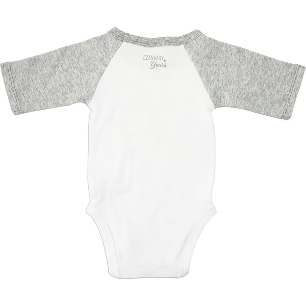 Pavilion Gift Company Protection 0-6 Months Bodysuit 3/4 Length Heathered Gray Sleeve