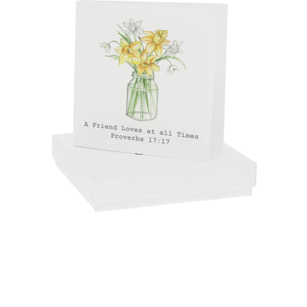 pavilion gift company Proverbs 17:17 5mm Sterling Silver Cubic Zirconia Stud Earrings