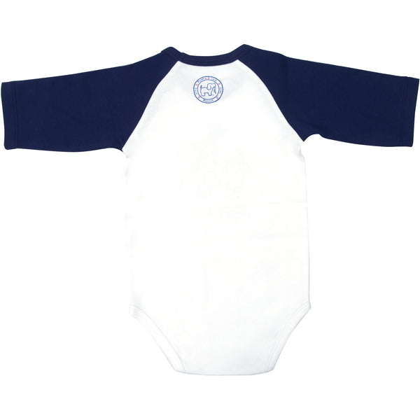 Pavilion Gift Company Puppie Love 6-12 Months 3/4 Length Navy Sleeve Onesie