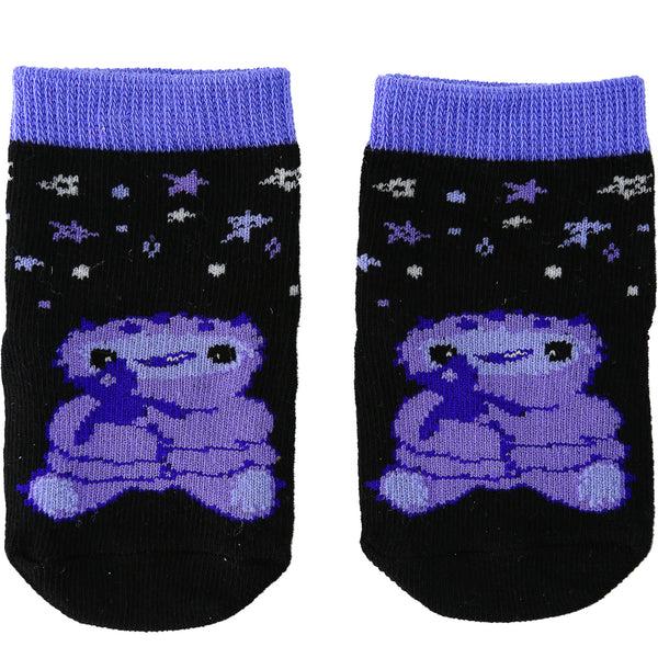 pavilion gift company Purple Snuggle Monster 0-12 Month Non-slip Baby Socks