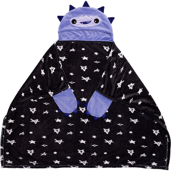 pavilion gift company Purple Snuggle Monster 30" x 40" Coral Fleece Hooded Blanket