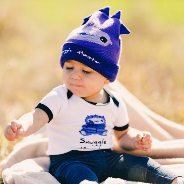 Pavilion Gift Company Purple Snuggle Monster 6-12 Months Bodysuit