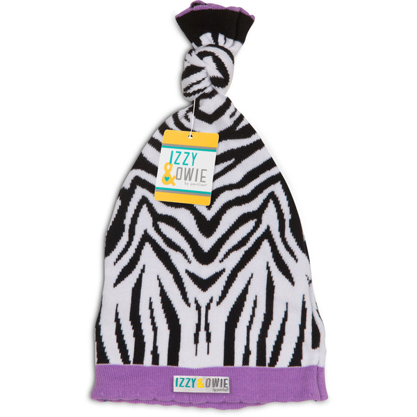 Pavilion Gift Company Purple Zebra One Size Fits All Baby Hat