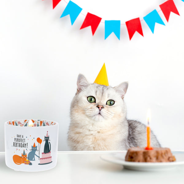 Pavilion Gift Company Purrfect Birthday 8 Oz 100% Soy Wax Reveal Single Wick Candle Scent: Tranquility