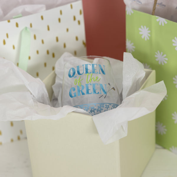 Pavilion Gift Company Queen Of The Green 18 Oz Stemless Wine Glass