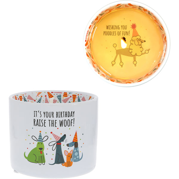 pavilion gift company Raise The Woof 8 oz 100% Soy Wax Reveal Single Wick Candle Scent: Tranquility