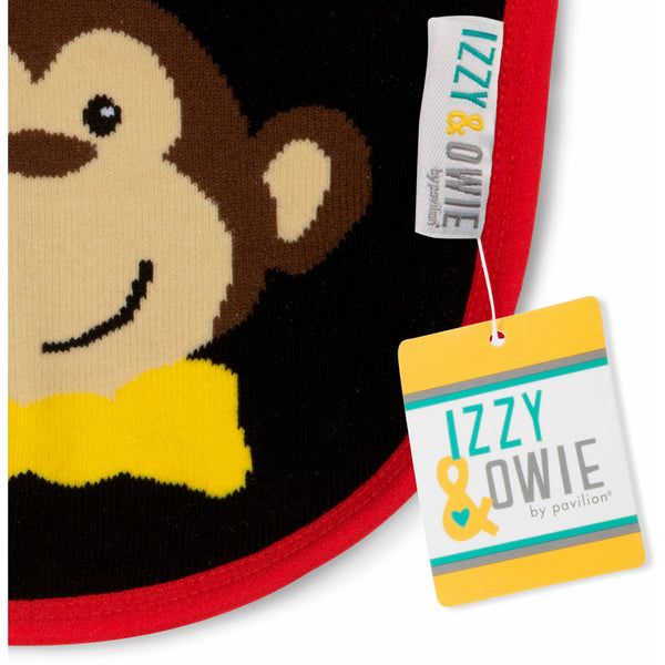Pavilion Gift Company Red And Black Monkey Baby Bib
