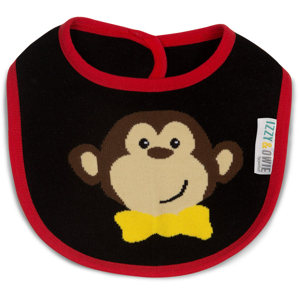 pavilion gift company Red and Black Monkey Baby Bib