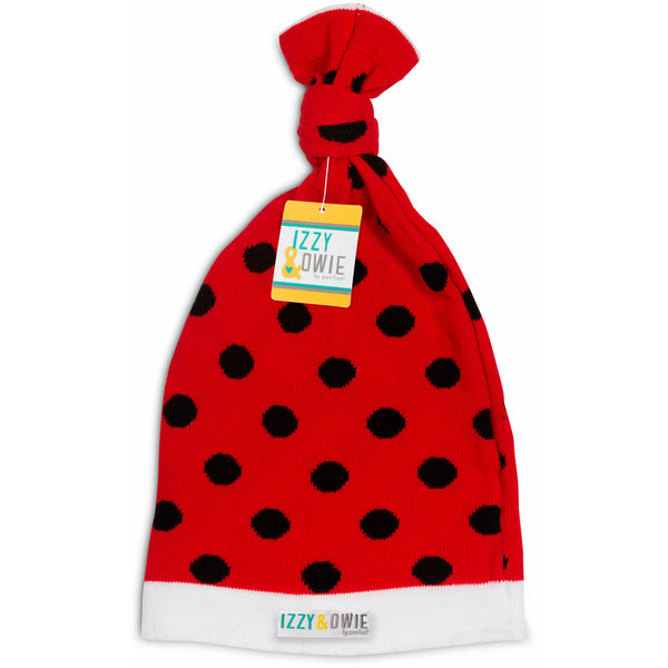 Pavilion Gift Company Red And Black Polka Dot One Size Fits All Baby Hat