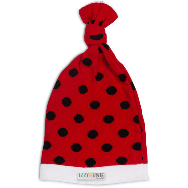 pavilion gift company Red and Black Polka Dot One Size Fits All Baby Hat