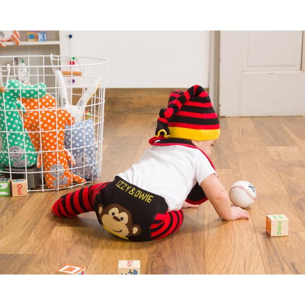 Pavilion Gift Company Red And Black Stripe One Size Fits All Baby Hat